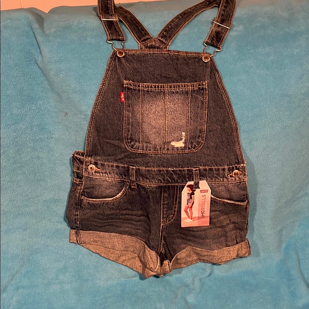 Levi's Dark Blue Denim Short Overalls